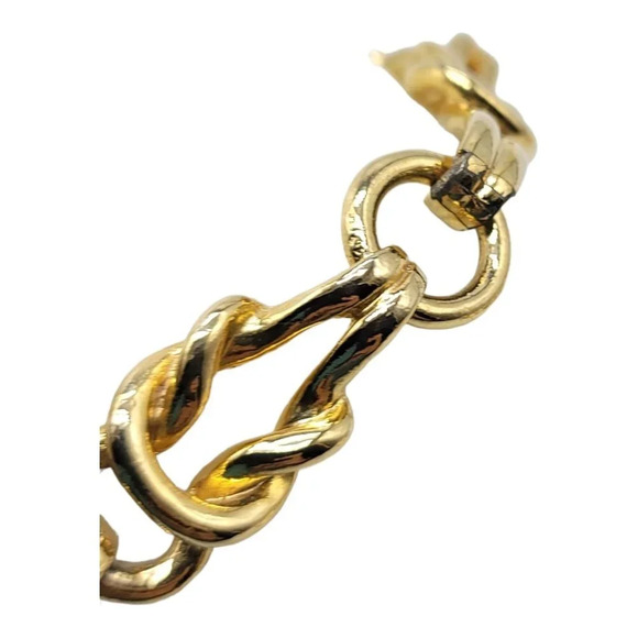 Lovers Knot Gold Tone 1980s Vintage Chain Link Bracelet 7" - Picture 6 of 6